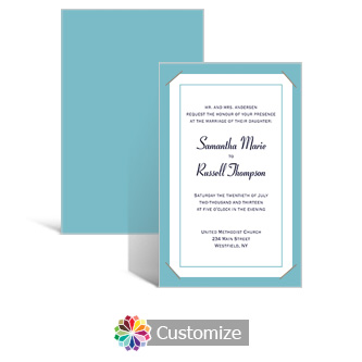 Classical 5 x 7.875 Layered Rectangle w/Vellum Wedding Invitation