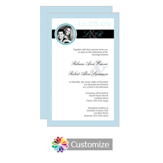 Memorable 5 x 7.875 Flat Card Wedding Invitation