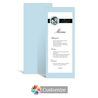 Memorable 3.625 x 8.875 Tea-Length Wedding Menu