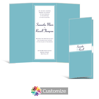 Classical 3.625 x 8.875 Tri-Fold Wedding Invitation