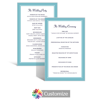 Classical 5 x 7.875 Flat Wedding Program