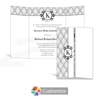 Monogram 5 x 7 Gate-Fold Wedding Invitation