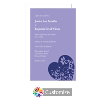 Hearts 5 x 7.875 Flat Wedding Invitation Card