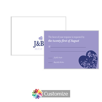 Hearts 5 x 3.5 RSVP Enclosure Card - Reception