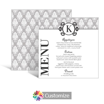 Monogram 5.875 x 5.875 Square Wedding Menu