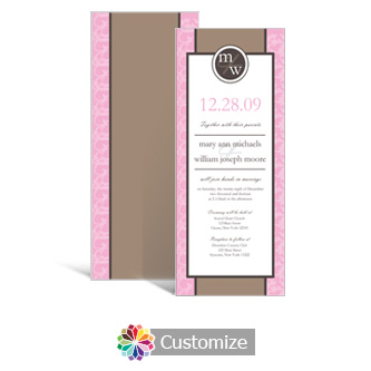 Rococo 3.625 x 8.875 Tea-Length Wedding Invitation