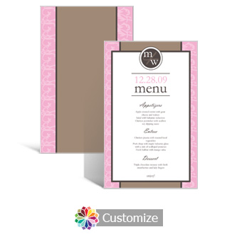 Rococo 5 x 7.875 Rectangle Flat Wedding Menu