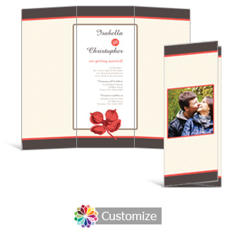 Polka 3.625 x 8.875 Tri-Fold Wedding Invitation