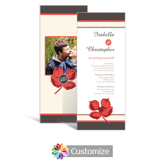 Polka 3.625 x 8.875 Tea-Length Wedding Invitation