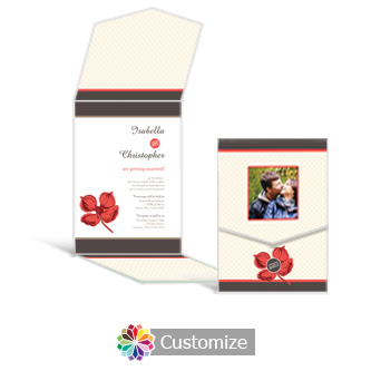 Polka 5.25 x 7.25 Vertical Gate-Fold Wedding Invitation