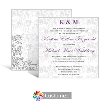 Iron Vine 5.875 x 5.875 Square Wedding Invitation