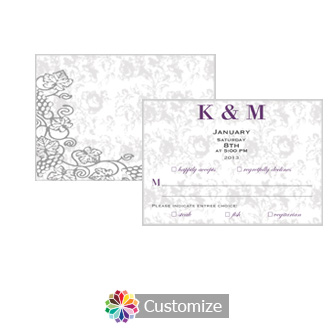 Iron Vine 5 x 3.5 RSVP Enclosure Card - Dinner Choice