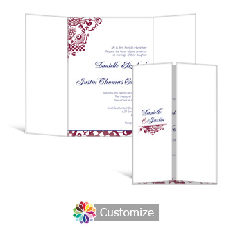 Checkered Orbs 5 x 7 Gate-Fold Wedding Invitation