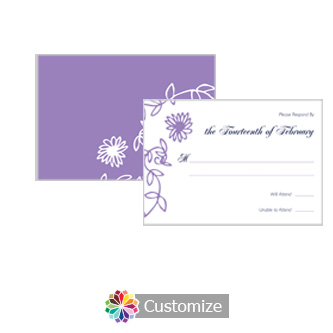 Lilac Flowers 5 x 3.5 RSVP Enclosure Card - Reception