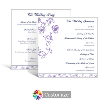 Lilac Flowers 5.875 x 5.875 Square Wedding Program