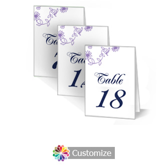 Lilac Flowers 3.5 x 5 Large Folded Table Number