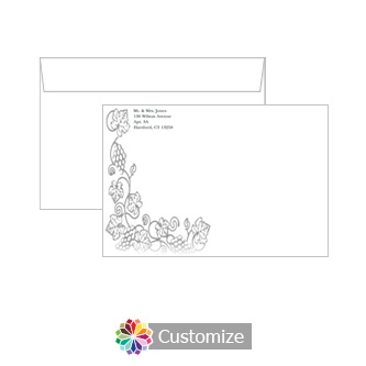 Custom Design Iron Vine Envelopes for Wedding Invitations