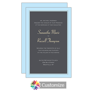 Slate Classical 5 x 7.875 Flat Card Wedding Invitation