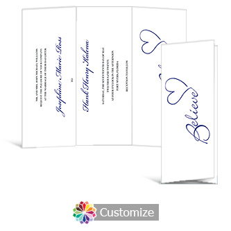 Believe Swirly 3.625 x 8.875 Tri-Fold Wedding Invitation