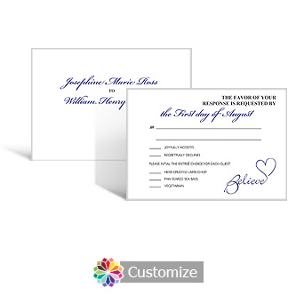 Believe Swirly 5 x 3.5 RSVP Enclosure Card - Dinner Choice