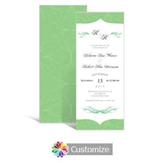 Wave 3.625 x 8.875 Tea-Length Wedding Invitation