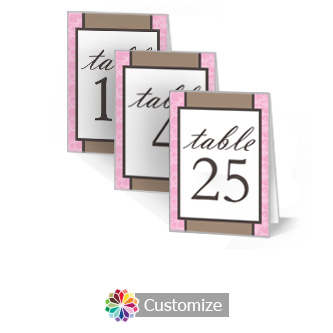 Rococo 3.5 x 5 Large Wedding Folded Table Number