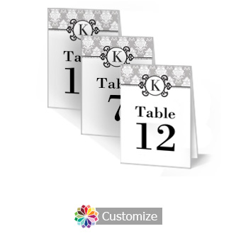 Monogram 3.5 x 5 Large Wedding Folded Table Number