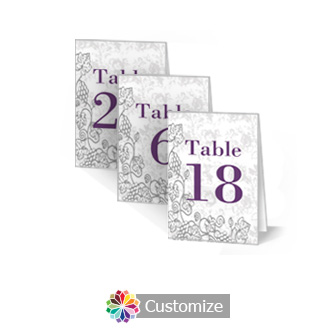 Iron Vine 2.5 x 3.5 Folded Wedding Table Number