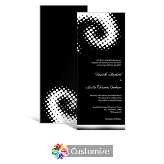 Matrix Swirl 3.625 x 8.875 Tea-Length Wedding Invitation