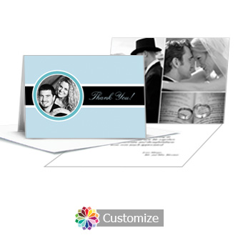 Memorable Wedding Thank You Card With Photo and Custom Greeting