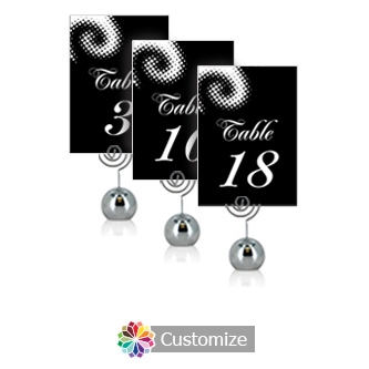 Matrix Swirl 3.5 x 5 Flat Wedding Table Number for Stand