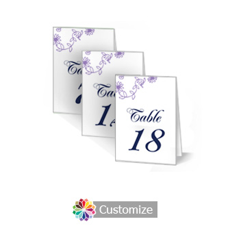 Lilac Flowers 2.5 x 3.5 Folded Table Number