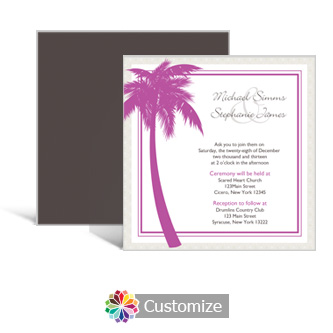 Caribbean Beach 5.875 x 5.875 Square Wedding Invitation