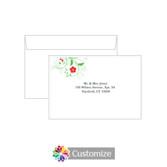 Custom Printing on Wedding Floral Response Card Envelopes