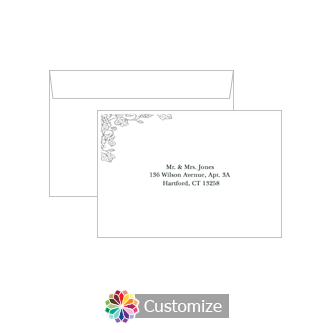 Custom Printing on Wedding Iron Vine Response Card Envelopes