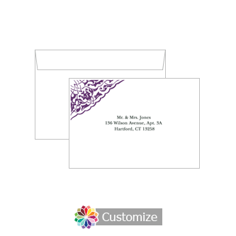 Custom Printing on Wedding Ivy Lace Response Card Envelopes