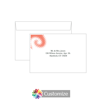 Custom Printing on Wedding Matrix Swirl Response Card Envelopes