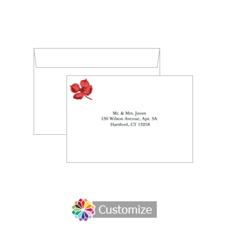 Custom Printing on Wedding Polka Floral Response Card Envelopes