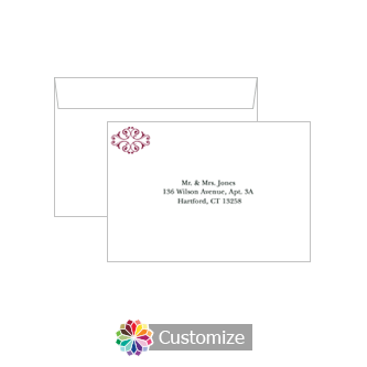 Custom Printing on Wedding Ribbon Response Card Envelopes