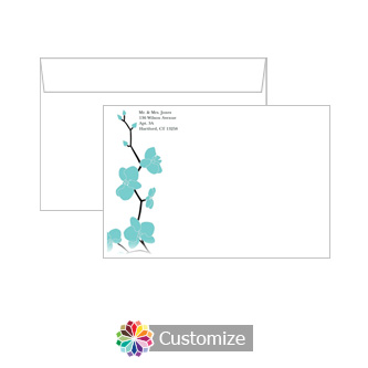 Custom Orchid Envelopes for Wedding Invitations