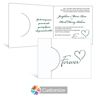 Forever Swirly 7.25 x 5.125 Folded Wedding Invitation