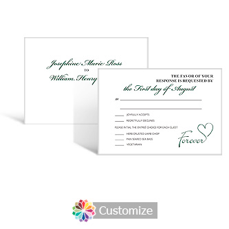 Forever Swirly 5 x 3.5 RSVP Enclosure Card - Dinner Choice