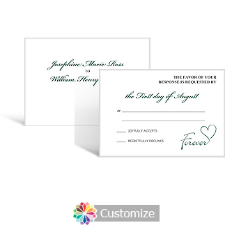 Forever Swirly 5 x 3.5 RSVP Enclosure Card - Reception