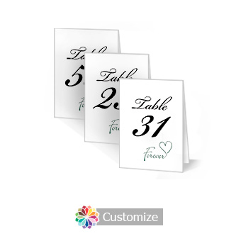 Forever  Swirly 2.5 x 3.5 Folded Wedding Table Number