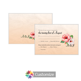 Floral Coralbell Lace 5 x 3.5 RSVP Enclosure Card - Dinner Choice