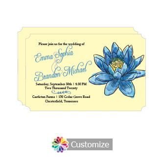 Elegant Floral Fairytale Flower Wedding Invitation Card 5 x 7.875