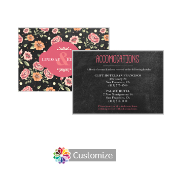 Chalkboard Floral 5 x 3.5 Directions Enclosure Card