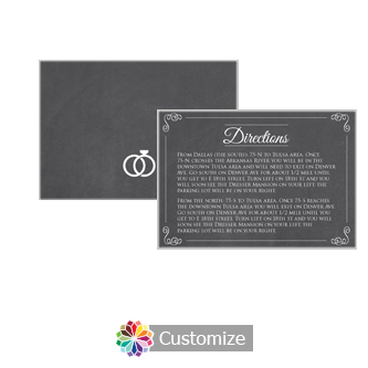 Rings of Love Chalkboard 5 x 3.5 Directions Enclosure Card