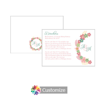 Floral Infinity Floral Wreath 5 x 3.5 Directions Enclosure Card