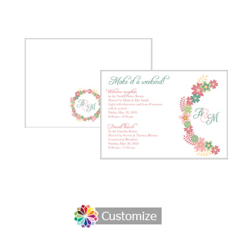 Floral Infinity Floral Wreath 5 x 3.5 Accomodations Enclosure Card